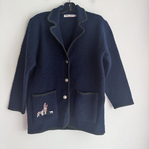 Gaddy Sport Boiled Wool Embroidered Scenes Jacket - Picture 3 of 8